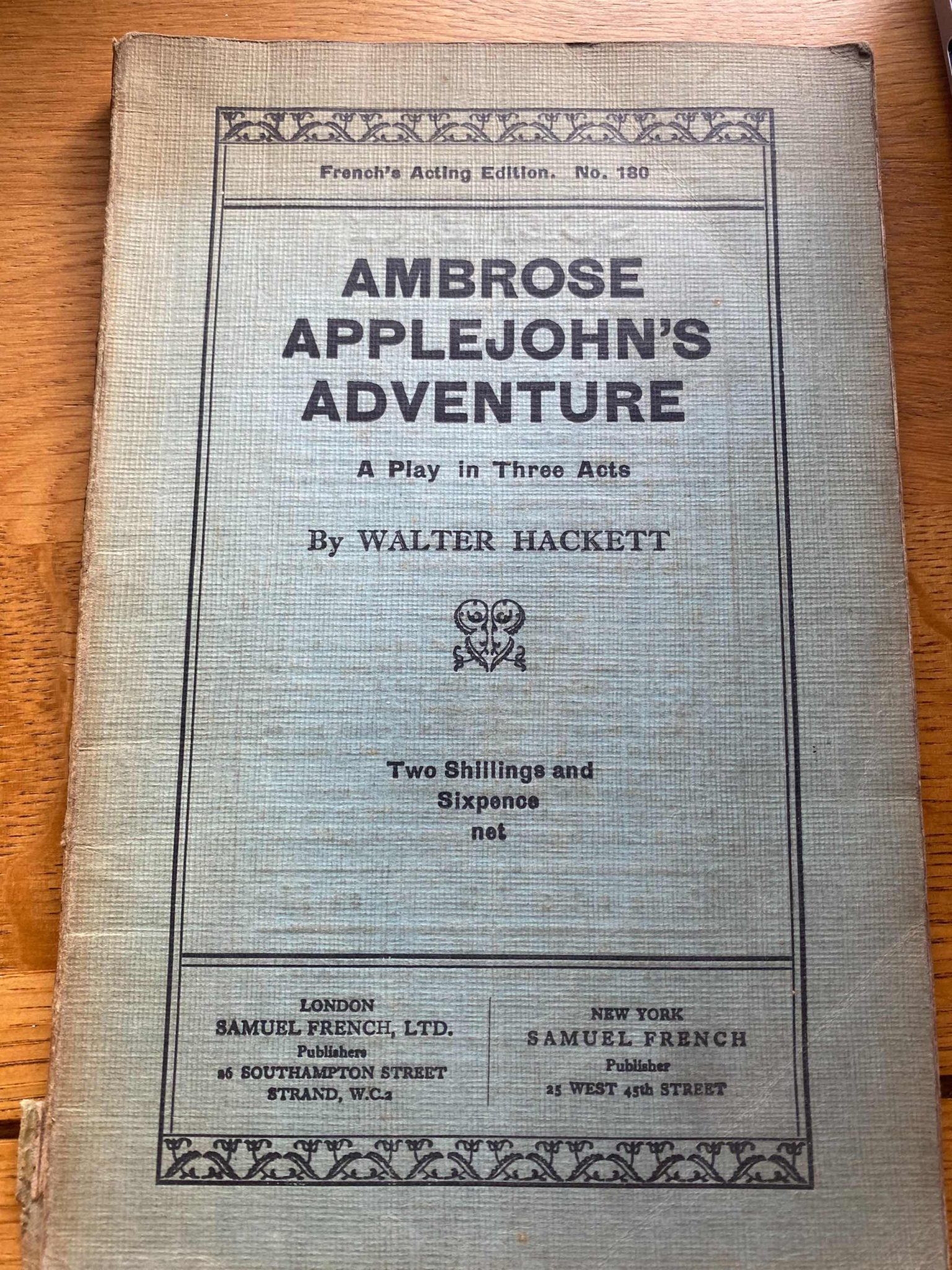 AMBROSE APPLEJOHN'S ADVENTURE by Walter Hackett