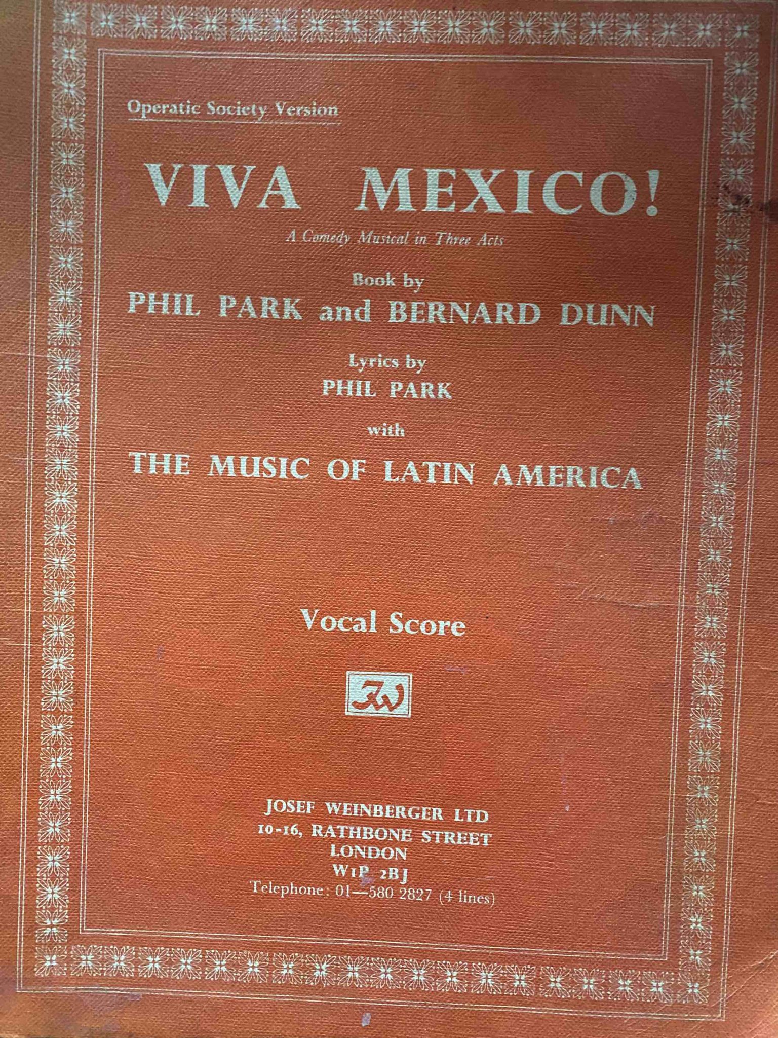 VIVA MEXICO by Phil Park & Bernard Dunn - VOCAL SCORE