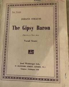 THE GYPSY BARON by Johann Strauss - VOCAL SCORE