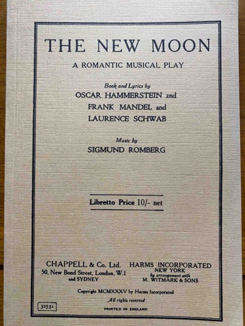 NEW MOON, THE by Sigmund Romberg - LIBRETTO