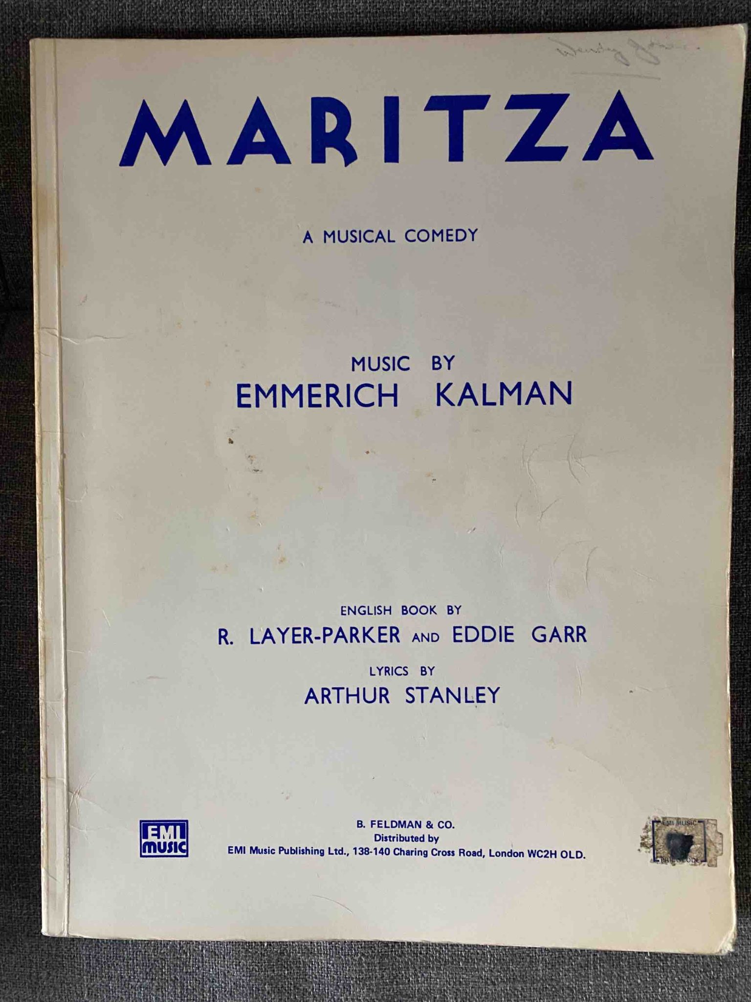 MARITZA by Emmerich Kalman - VOCAL SCORE