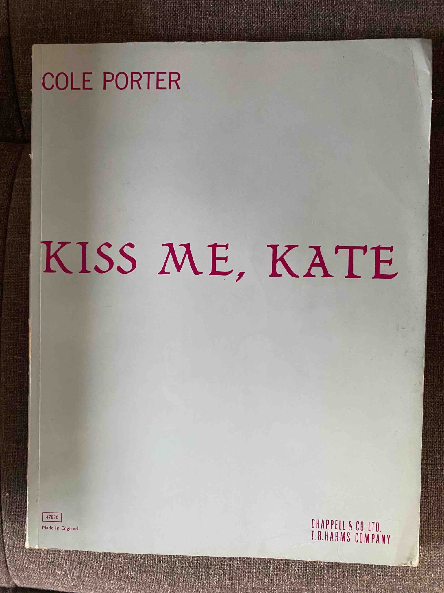 KISS ME KATE by Cole Porter - VOCAL SCORE
