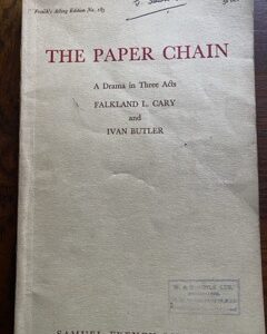 PAPER CHAIN, THE by Falkland L Cary and Ivan Butler