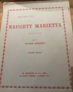 NAUGHTY MARIETTA by Victor Herbert - VOCAL SCORE