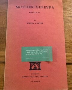 MOTHER GINEVRA by Sidney Carver