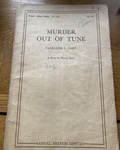 MURDER OUT OF TUNE by Falkland L Cary