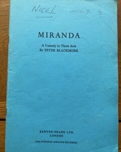 MIRANDA by Peter Blackmore