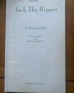 JACK THE RIPPER by Ron Pember and Denis de Marne - Book & Lyrics